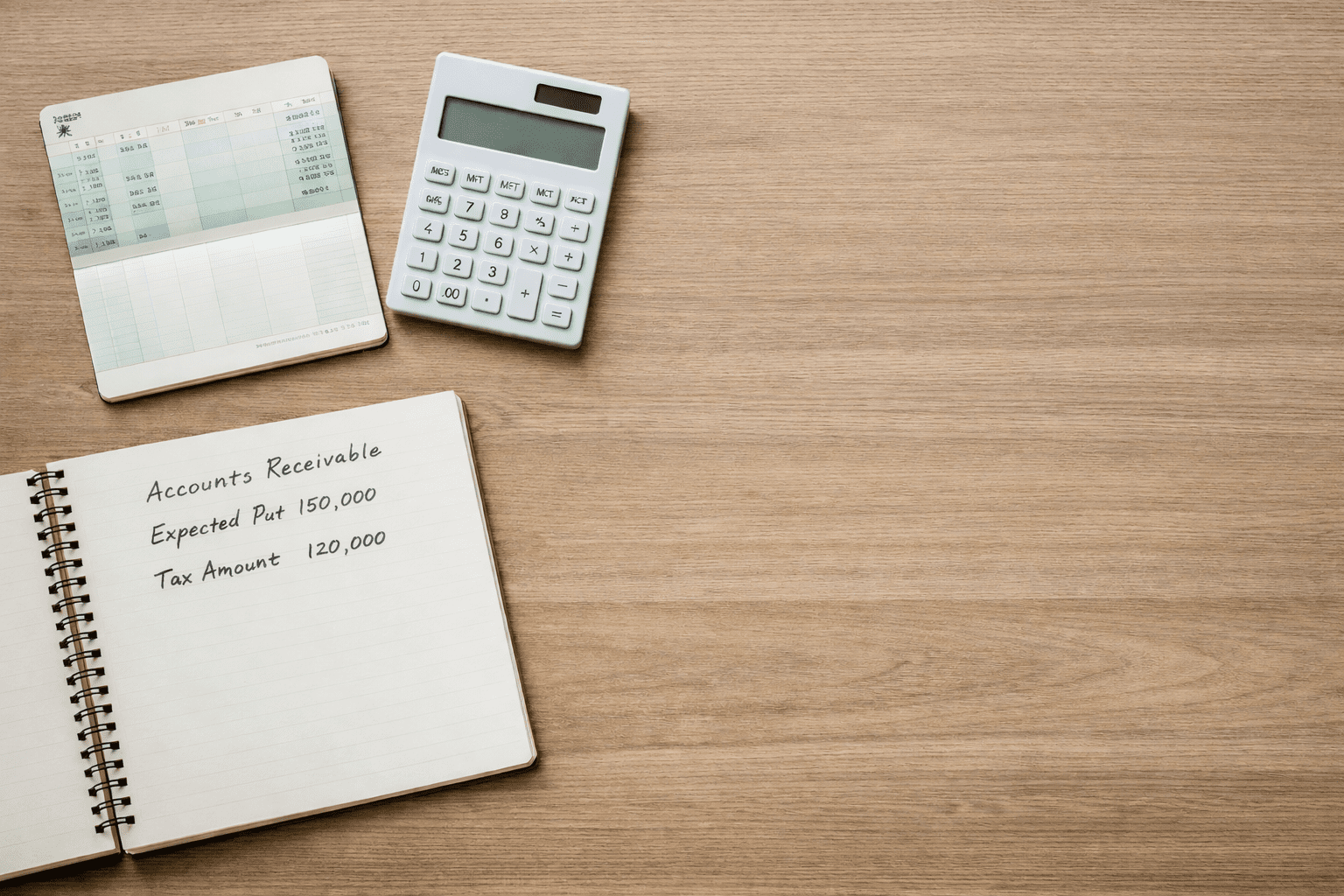 フリーランスの確定申告前に通帳と数字を確認するイメージ